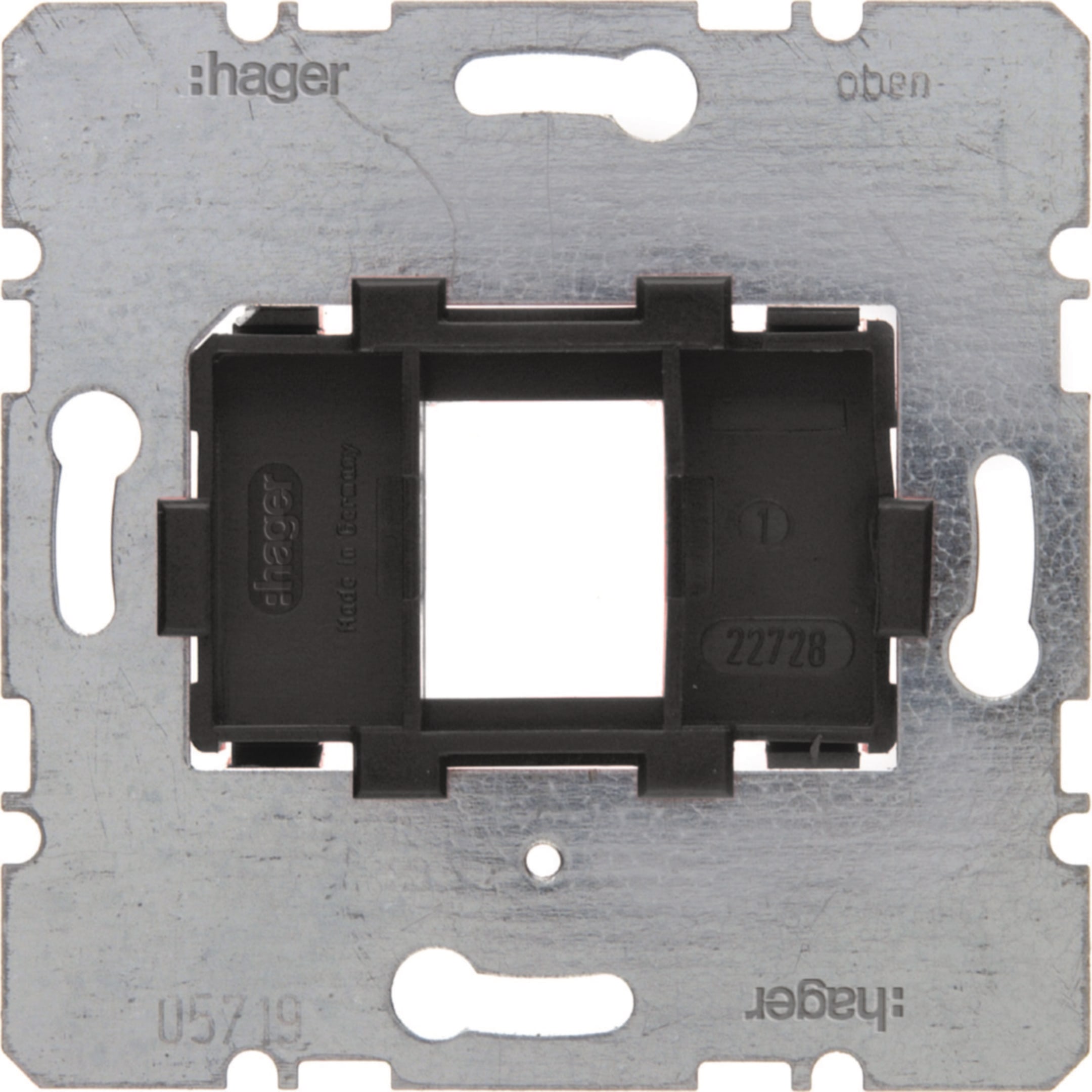 HAGER BOCCHIOTTI - PIASTRA SUPP.NERO SINGOLA X MODULAR JACK
