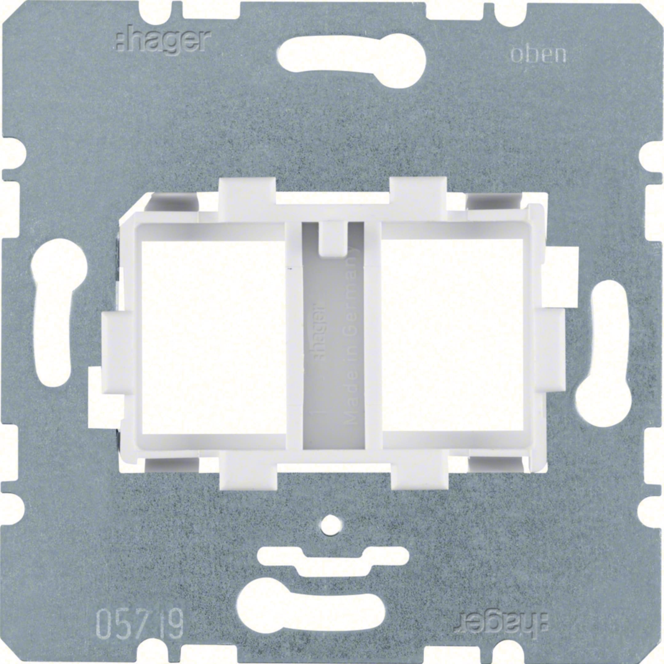 HAGER BOCCHIOTTI - PIASTRA SUPP. BIANCA DOPPIA X JACK COM.