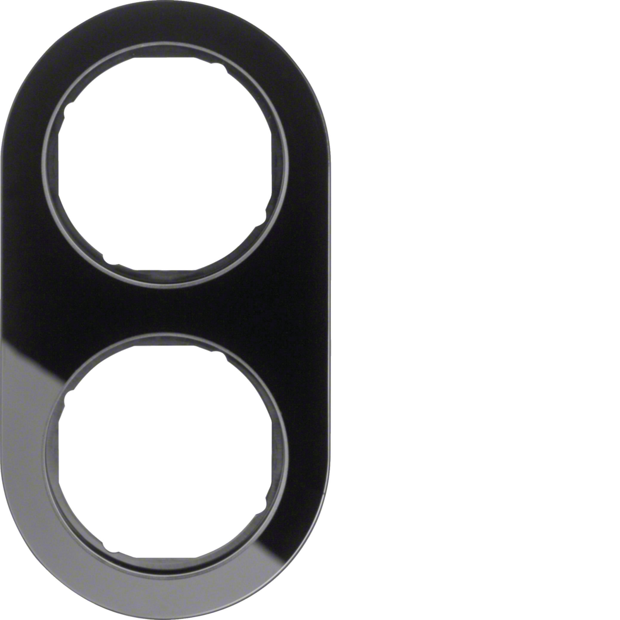 HAGER BOCCHIOTTI - Cornice 2P Serie R.Glassic vetro nero