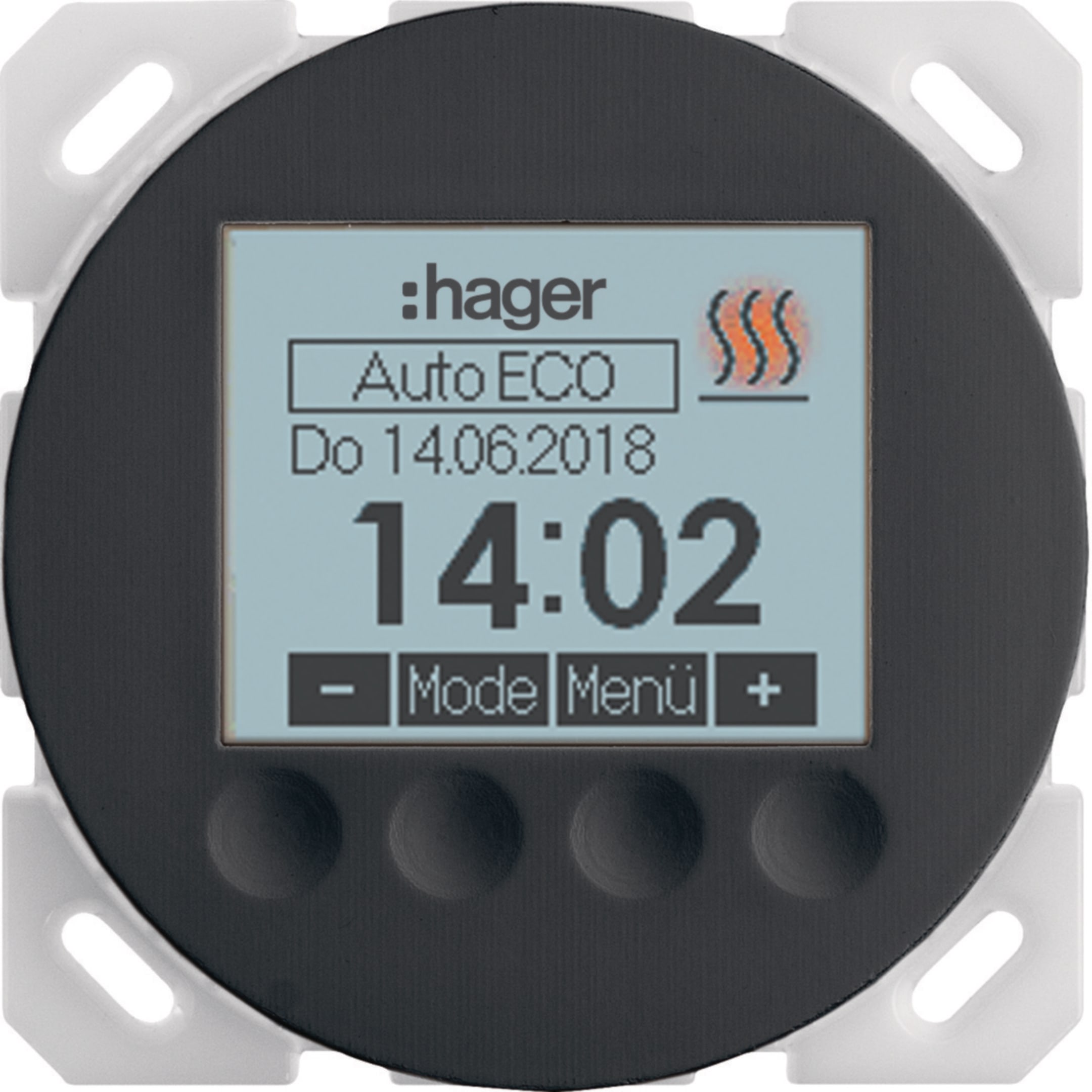 HAGER BOCCHIOTTI - TERMOST. 1 NA + P.ZO C.LE CRONO R.X NERO