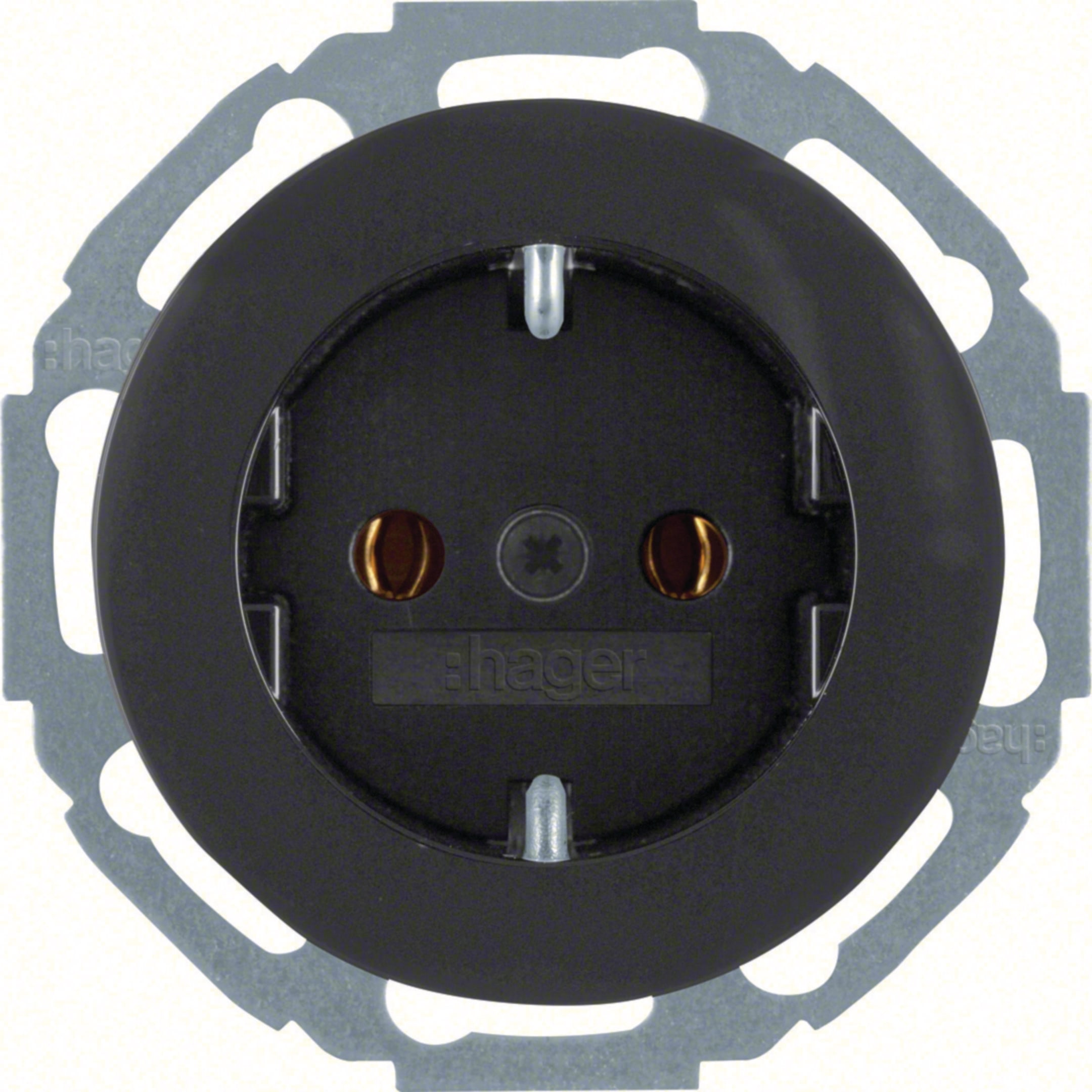 HAGER BOCCHIOTTI - Presa schuko Serie R.Glassic nero lucido