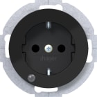 HAGER BOCCHIOTTI - P.schuko + LED controllo R1/R3 nero luc.