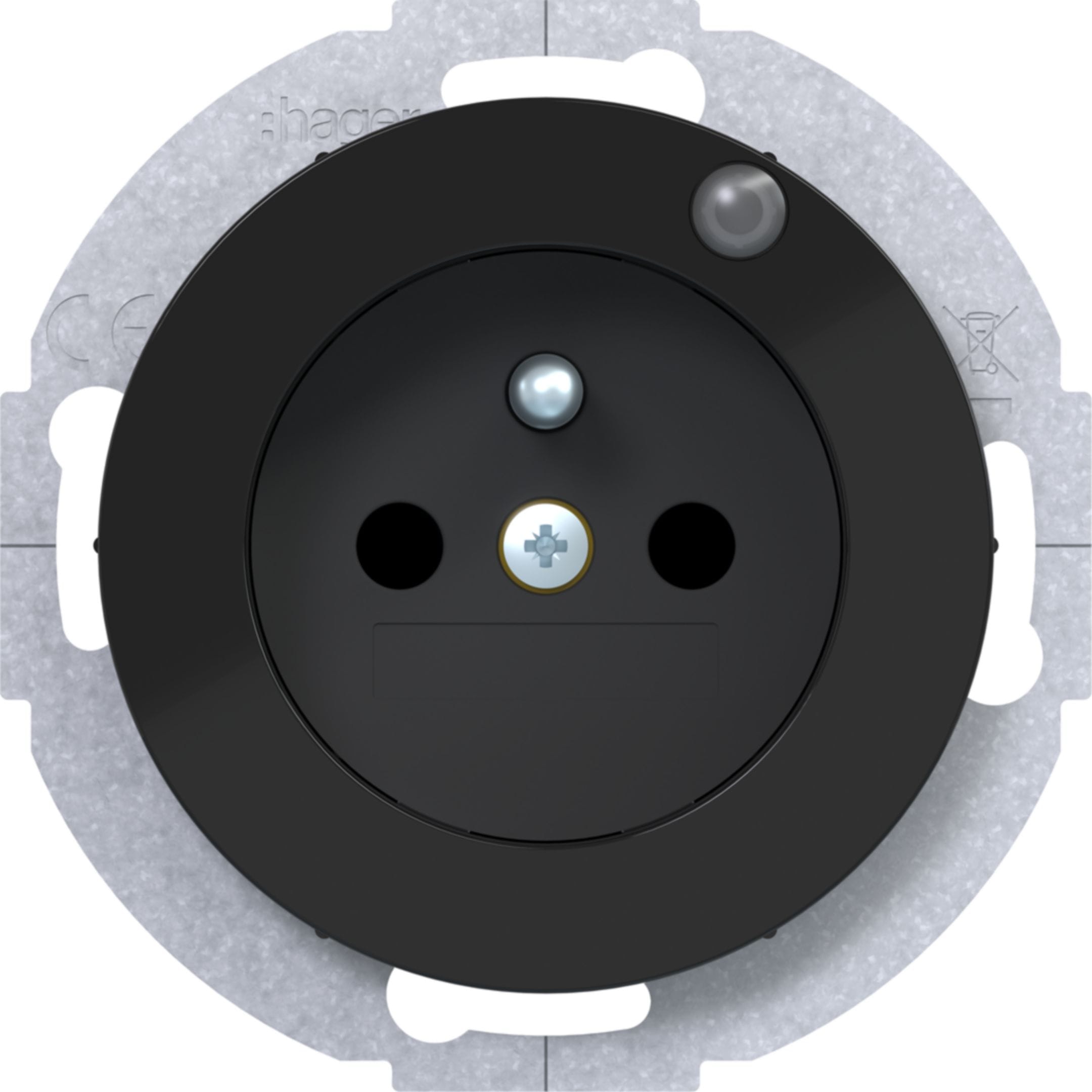 HAGER BOCCHIOTTI - PR.+SPIN.T+LED CONTR. R1/R3 NERO LUC.