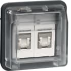 HAGER BOCCHIOTTI - Ins. 2xRJ45 8 pol sch + cop.cat.6 W.1 gr