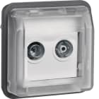 HAGER BOCCHIOTTI - Inserto TV terminale 2 out + cop. W.1 gr