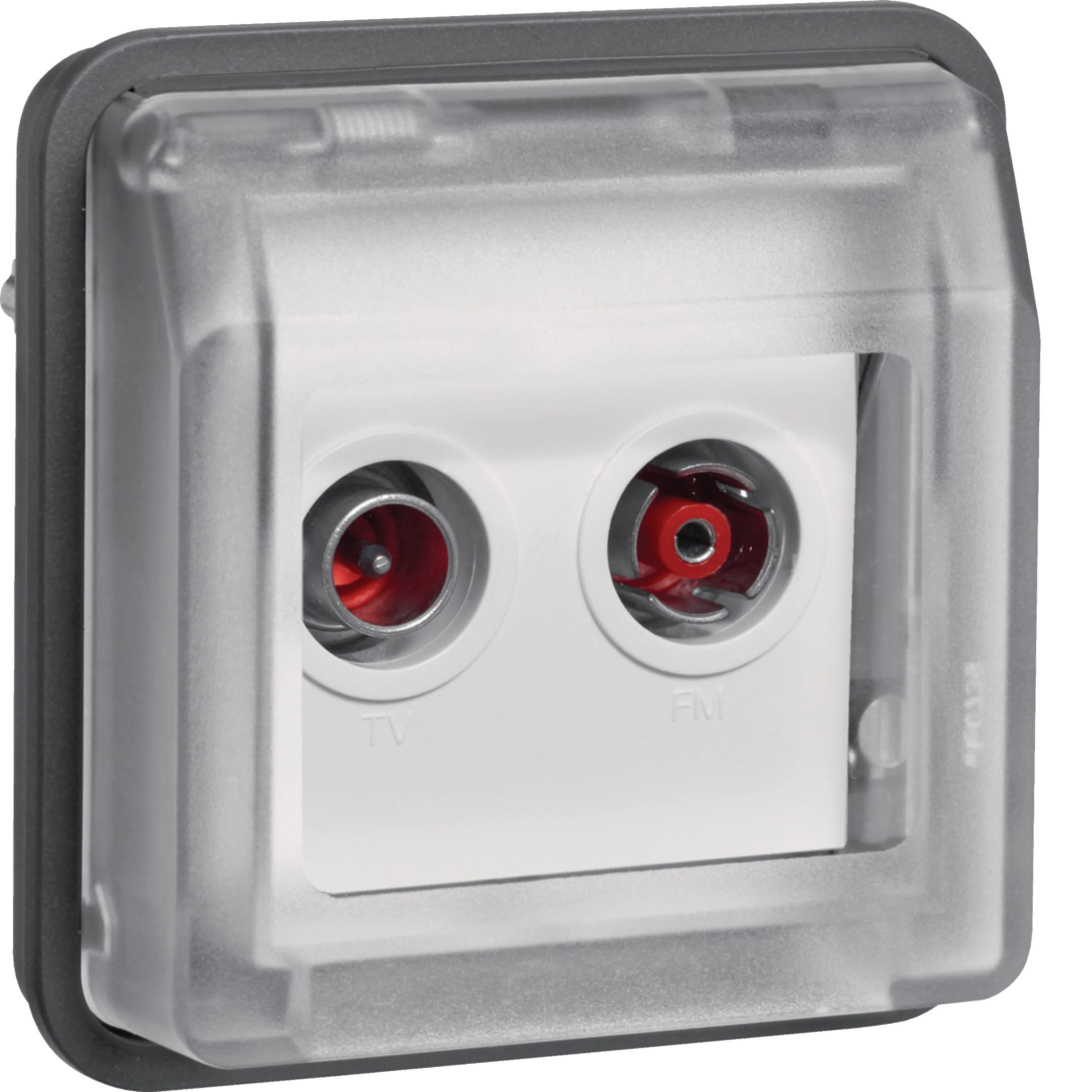 HAGER BOCCHIOTTI - Inserto TV passante 2 out + cop. W.1 gri