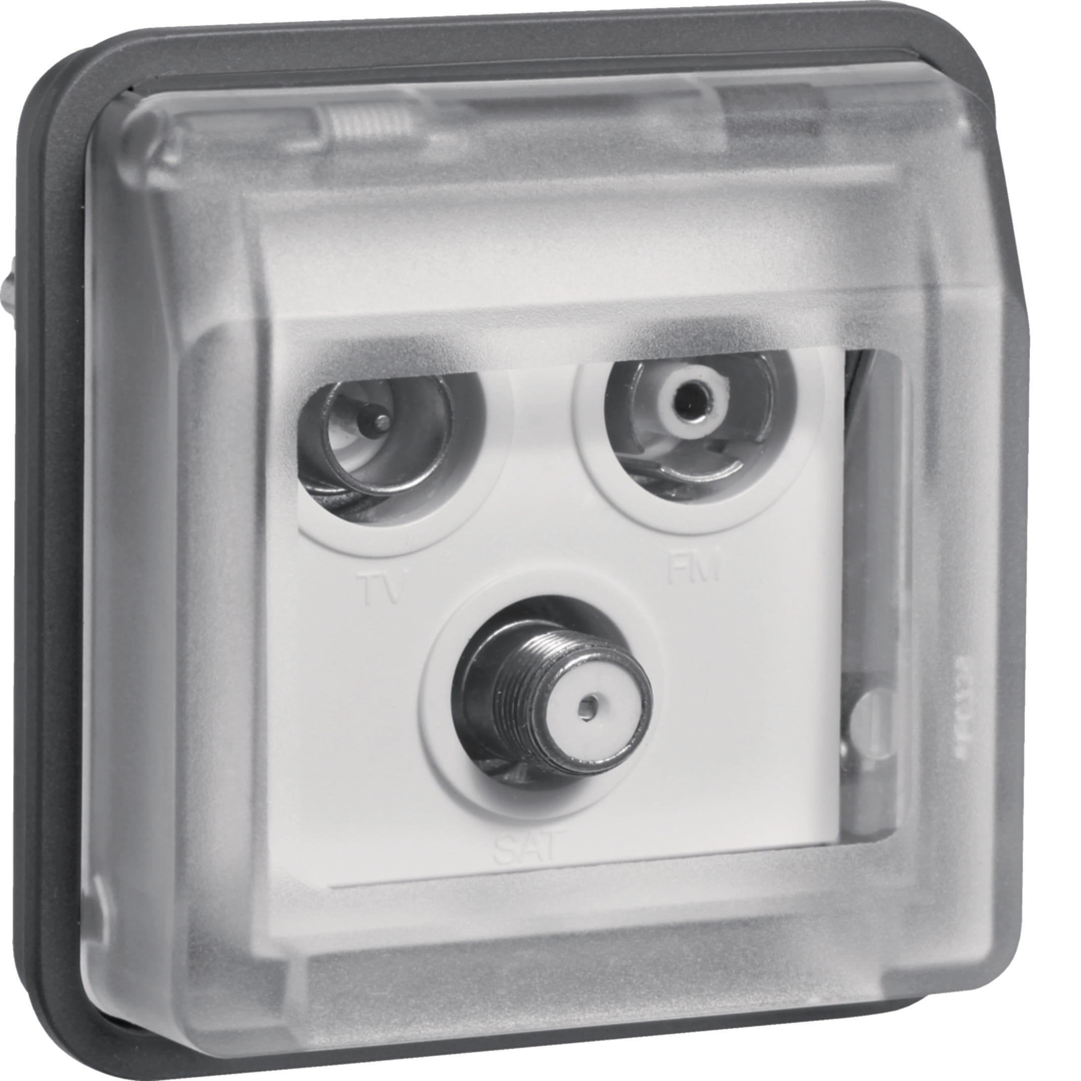 HAGER BOCCHIOTTI - Inserto TV terminale 3 out + cop. W.1 gr