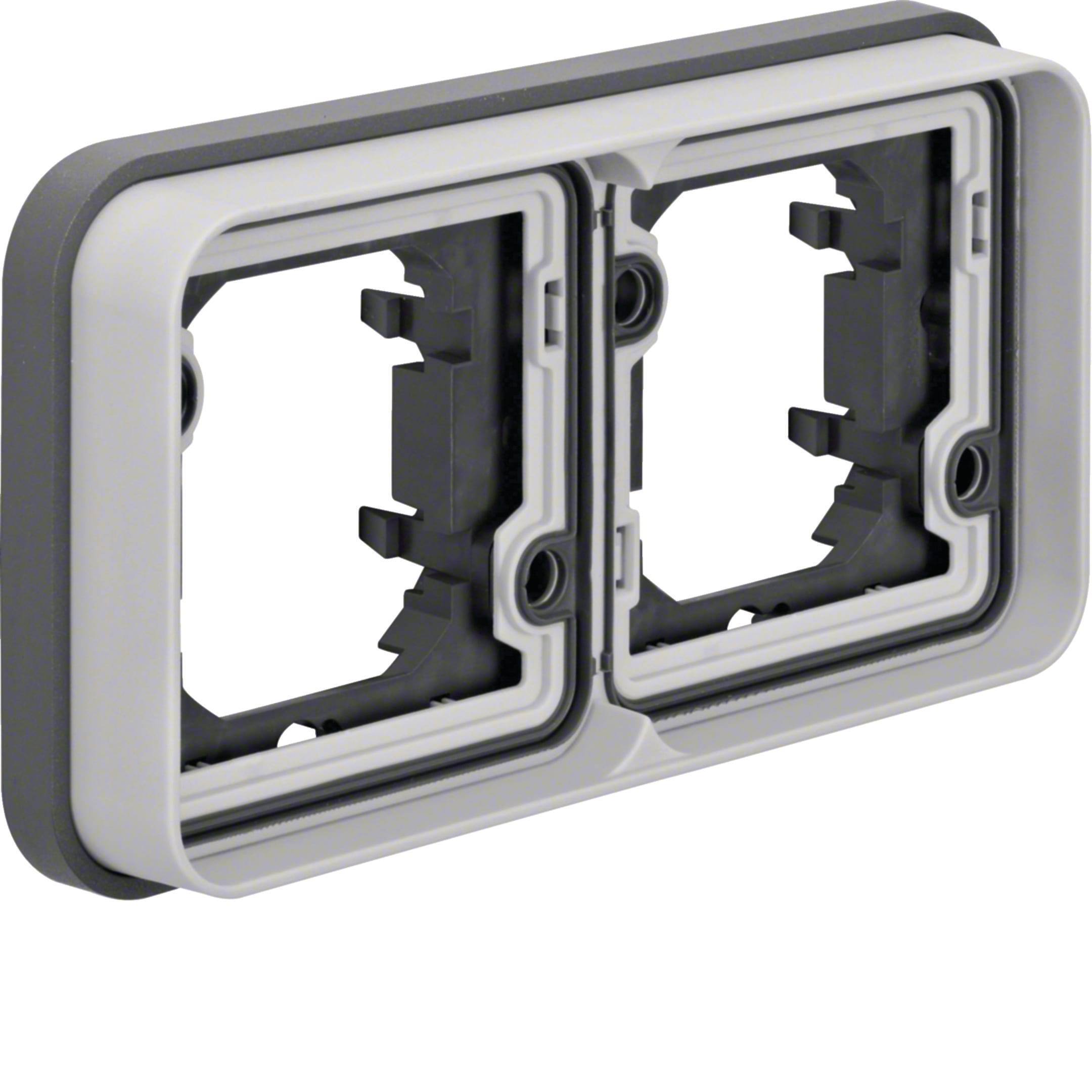 HAGER BOCCHIOTTI - Cornice 2P per incasso orizz. W.1 grigio