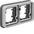 HAGER BOCCHIOTTI - Cornice 2P per incasso orizz. W.1 grigio