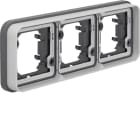 HAGER BOCCHIOTTI - Cornice 3P per incasso orizz. W.1 grigio