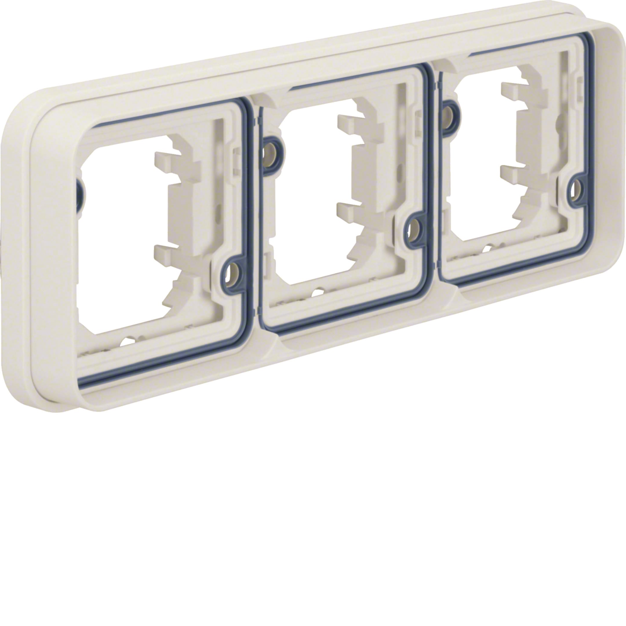 HAGER BOCCHIOTTI - Cornice 3P per incasso orizz. W.1 bianco