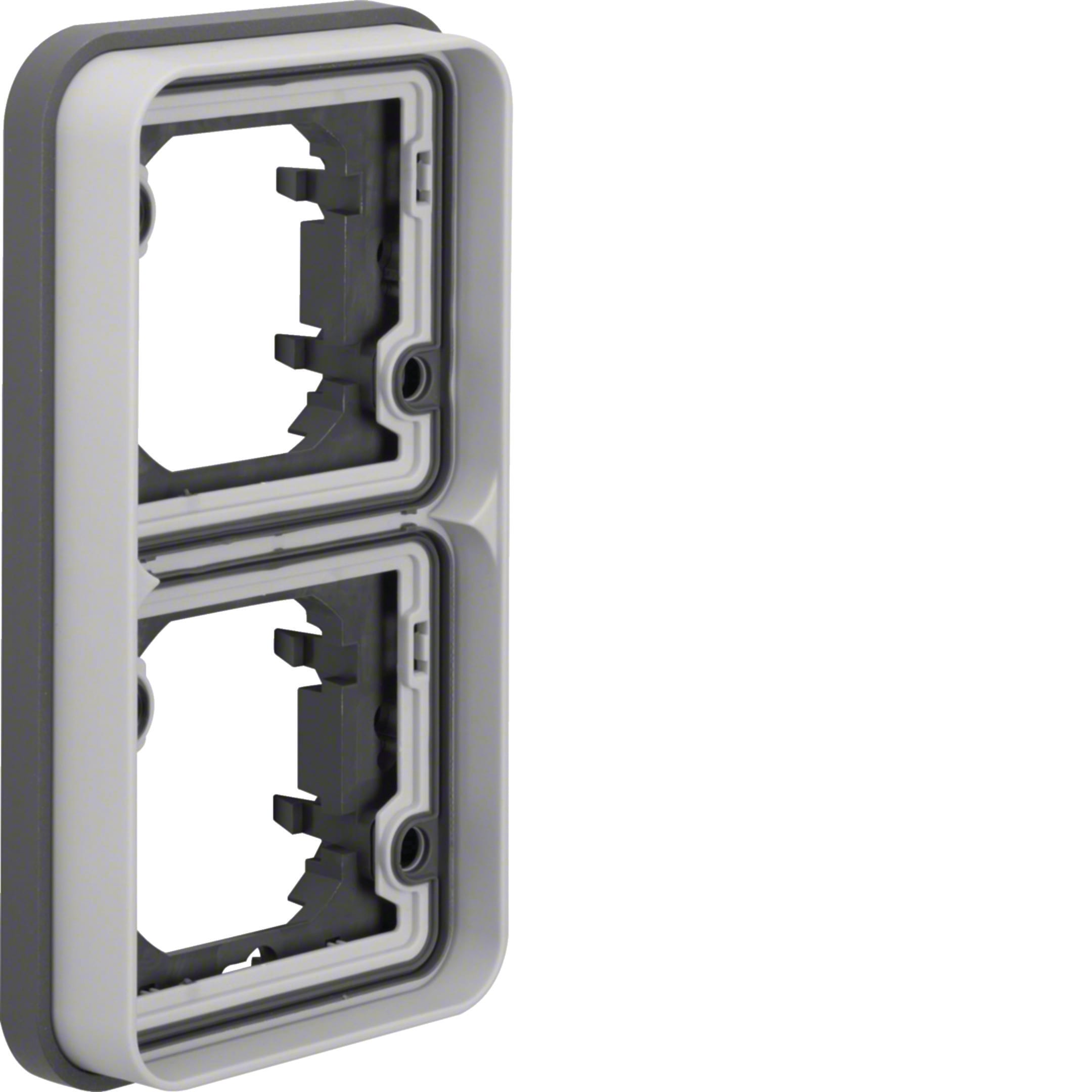 HAGER BOCCHIOTTI - Cornice 2P per incasso vert. W.1 grigio
