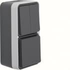 HAGER BOCCHIOTTI - COMB. 2 DEVIAT+SCHUKO+COPERCHIO W.1 GRI