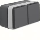 HAGER BOCCHIOTTI - P.SCHUKO DOPPIA ORIZZ.+ COP.DA MURO W1 G