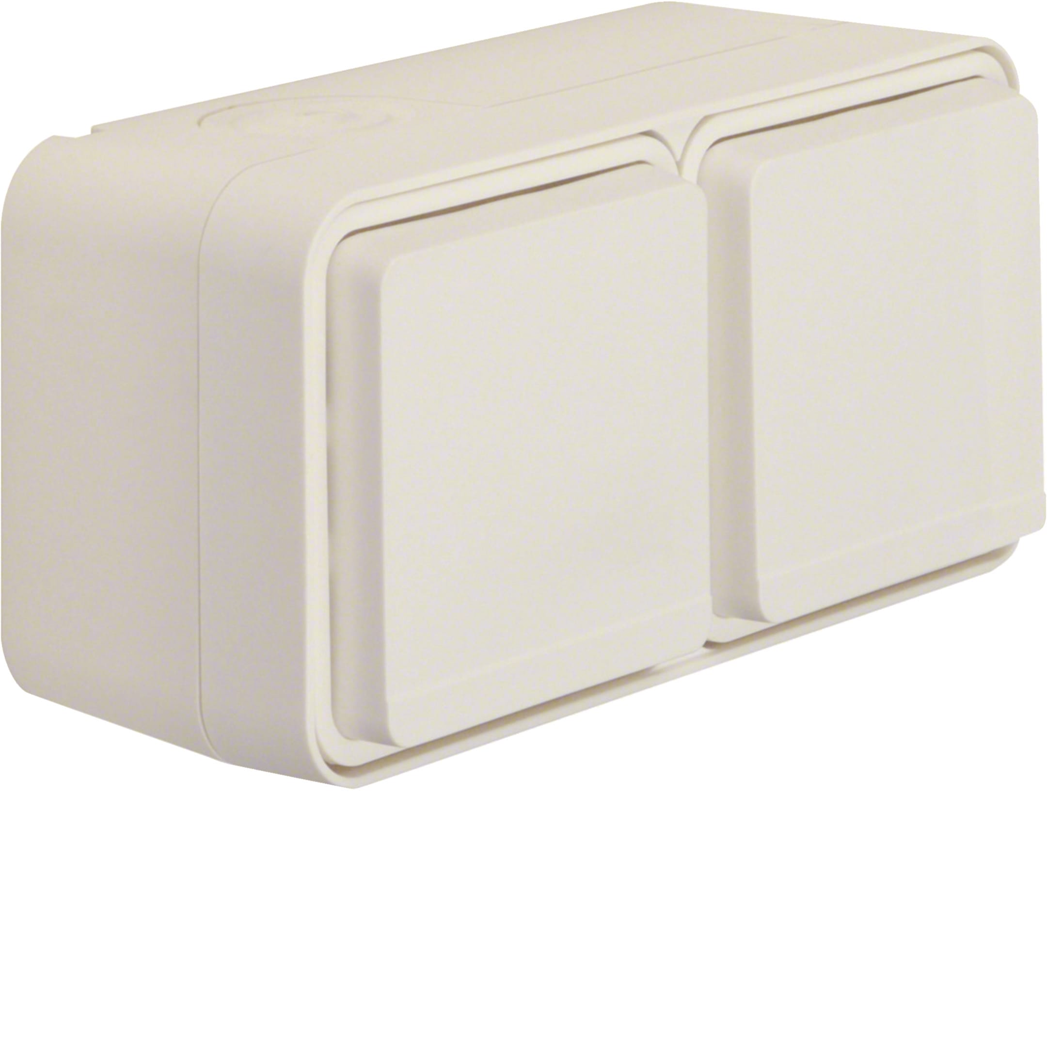 HAGER BOCCHIOTTI - P.SCHUKO DOPPIA ORIZZ.CON COP.A PARETE W