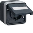 HAGER BOCCHIOTTI - P.SCHUKO + COP. PORTAET.+PROT.W1 GRIGIO