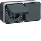 HAGER BOCCHIOTTI - P.SCHUKO DOPPIA ORIZZ.CON COP.W.1 GRIGIO