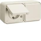 HAGER BOCCHIOTTI - P.SCHUKO DOPPIA ORIZZ.CON COP.A PARETE W