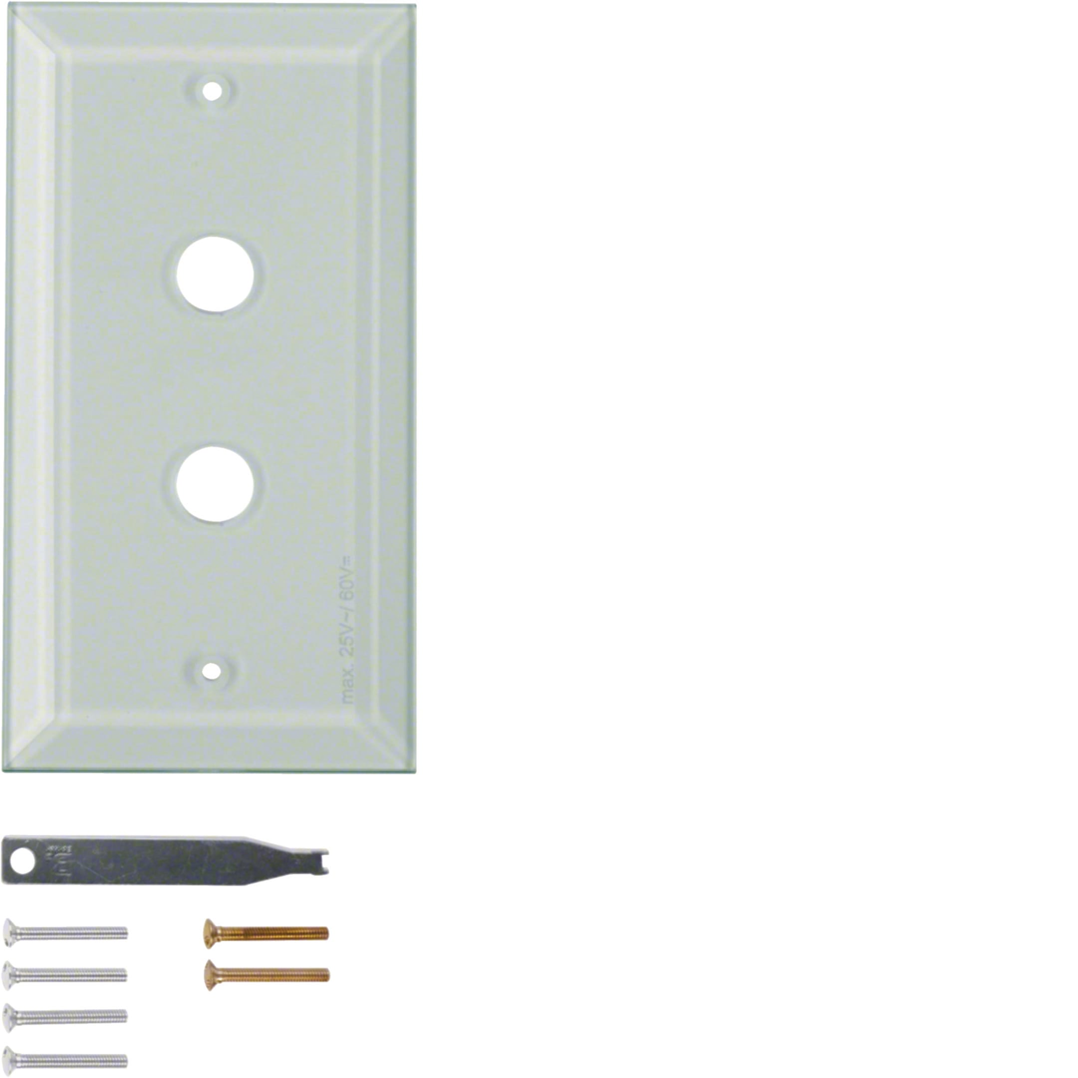 HAGER BOCCHIOTTI - PLACCA VETRO 2P SMUSS SERIE TS CHIAR LUC