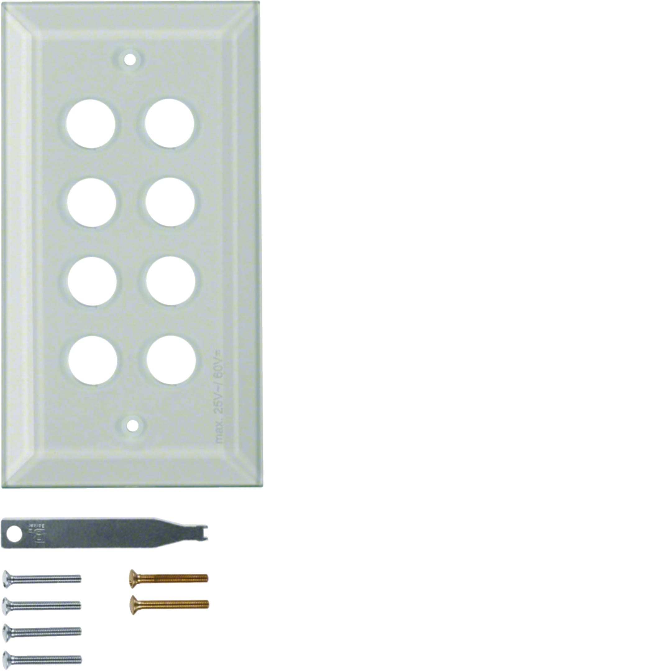 HAGER BOCCHIOTTI - PLACCA VETRO 8P SMUSS SERIE TS CHIAR LUC
