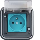 HAGER BOCCHIOTTI - Presa ricarica 2P+T grigia per veicoli elettrici IP55 incasso