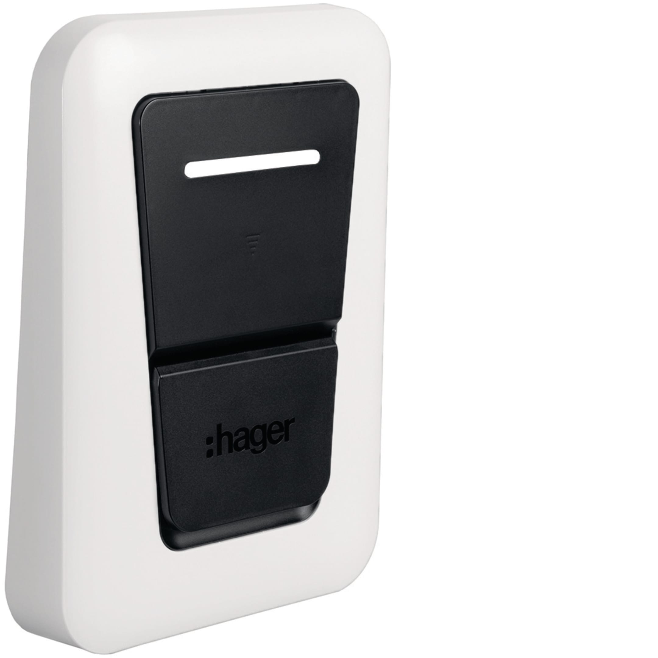 HAGER BOCCHIOTTI - Coperchio frontale bianco per wallbox witty one, plus e pro con presa