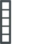 HAGER BOCCHIOTTI - Cornice quintupla Berker Q.7 antracite velluto, verniciato