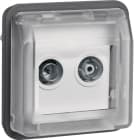 HAGER BOCCHIOTTI - Inserto TV terminale 2 out + cop. W.1 gr