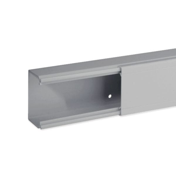 HAGER BOCCHIOTTI - Canale porta cavi con base piana grigio completo di coperchio TA-EN 60x40 G B01821