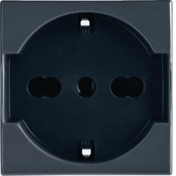 HAGER BOCCHIOTTI - PRS SCH.2P+T 16A BK Presa schuko/bivalente Pepita NERO B02859