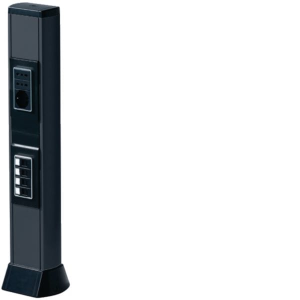 HAGER BOCCHIOTTI - Minicolonna bifacciale porta apparecchi in alluminio nero ardesia BIS 660 NR B03074