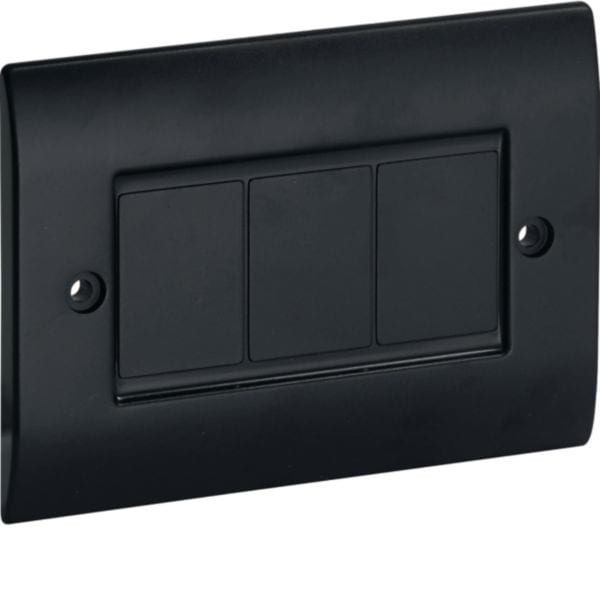 HAGER BOCCHIOTTI - Placca cieca per scatole canali TBA-TBN-TCN nero ardesia PC 83 A B04302