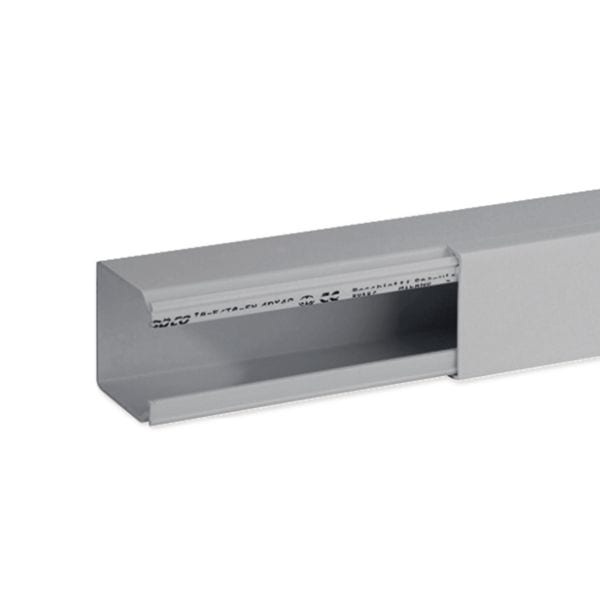 HAGER BOCCHIOTTI - Canale porta cavi con base piana grigio completo di coperchio TA-EN 40x40 G B07534