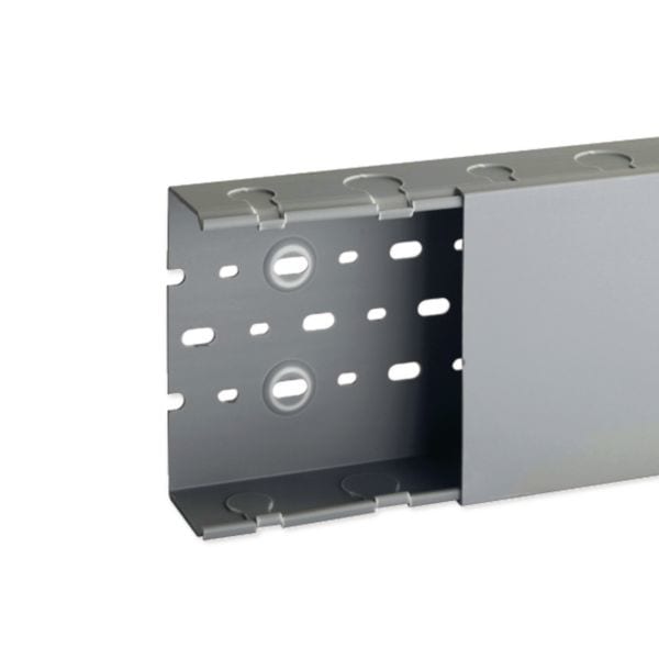 HAGER BOCCHIOTTI - TPD 125x50 G Canaletta con pretranciature laterali Ø 18mm e Ø 23mm GRIGIO B08205