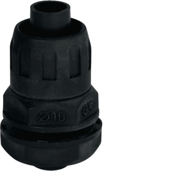 HAGER BOCCHIOTTI - RPGN1 16 Raccordo dritto girevole guaina spiralata/scatola IP65 passo PG NERO B11170