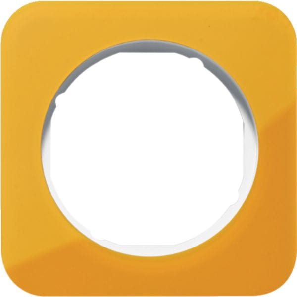 HAGER BOCCHIOTTI - Cornice singola Berker R.1 arancione trasparente/bianco polare lucido, acrilico 10112339