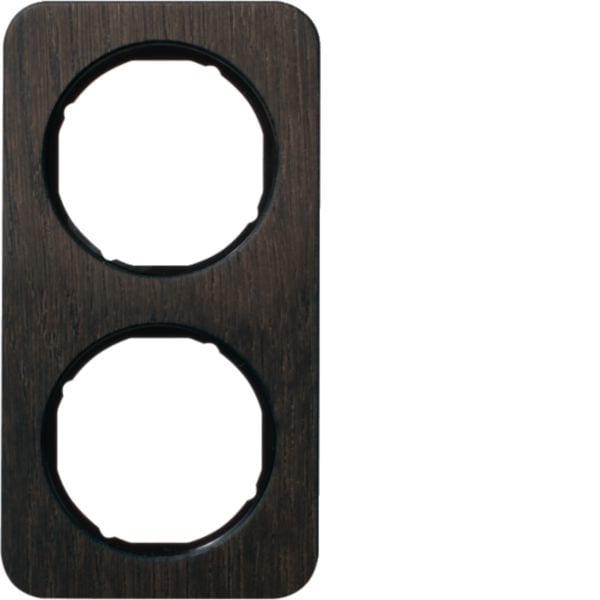 HAGER BOCCHIOTTI - Cornice doppia Berker R.1 quercia/nero lucido, legno macchiato 10122354