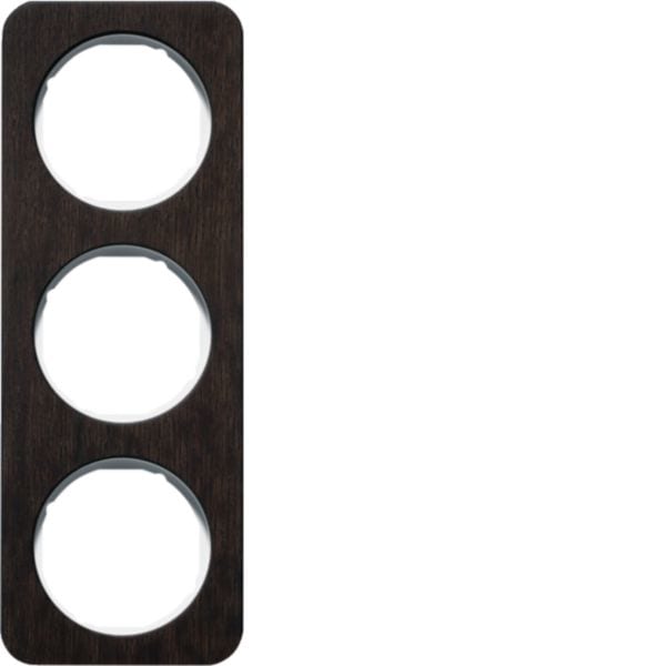 HAGER BOCCHIOTTI - Cornice tripla Berker R.1 quercia/bianco polare lucido, legno macchiato 10132359