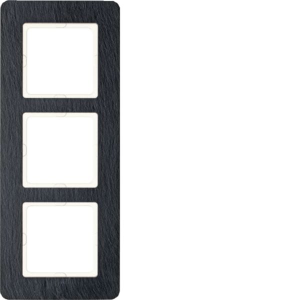 HAGER BOCCHIOTTI - Cornice tripla Berker Q.7 ardesia naturale 10136030