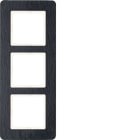 HAGER BOCCHIOTTI - Cornice tripla Berker Q.7 ardesia naturale 10136030