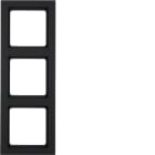HAGER BOCCHIOTTI - Cornice tripla Berker Q.3 antracite velluto, verniciato 10136096