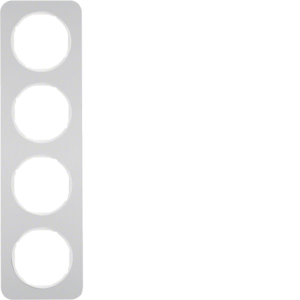 HAGER BOCCHIOTTI - Cornice quadrupla Berker R.1 alu/bianco polare 10142174