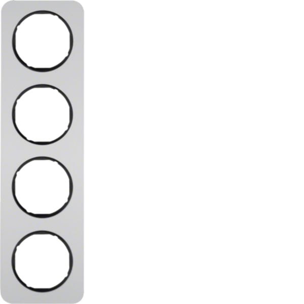 HAGER BOCCHIOTTI - Cornice quadrupla Berker R.1 alu/nero 10142184