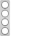 HAGER BOCCHIOTTI - Cornice quadrupla Berker R.1 alu/nero 10142184