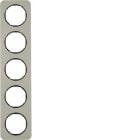 HAGER BOCCHIOTTI - Cornice quintupla Berker R.1 acciaio inox/nero 10152104