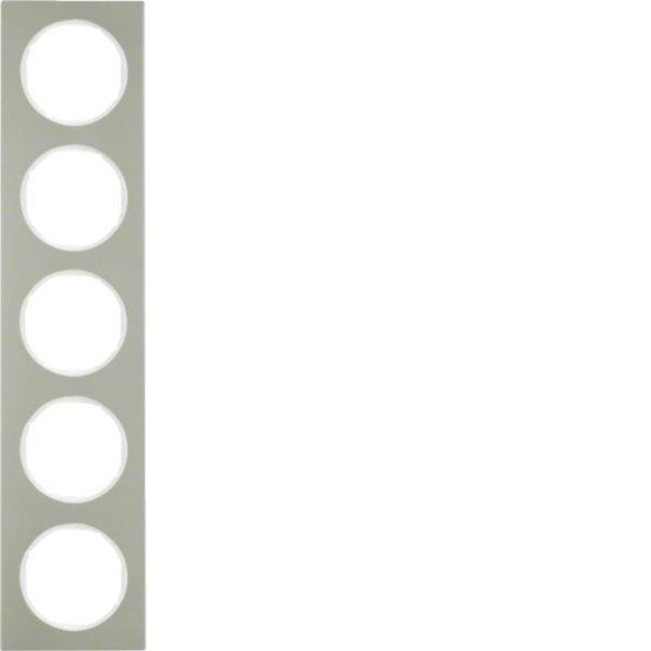 HAGER BOCCHIOTTI - Cornice quintupla Berker R.3 acciaio inox/bianco polare 10152214
