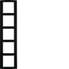 HAGER BOCCHIOTTI - Cornice quintupla Berker B.3 alu nero/bianco polare opaco, alluminio anodizzato 10153025