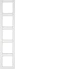 HAGER BOCCHIOTTI - Cornice quintupla per montaggio verticale Serie Q.1 bianco polare velluto 10156019