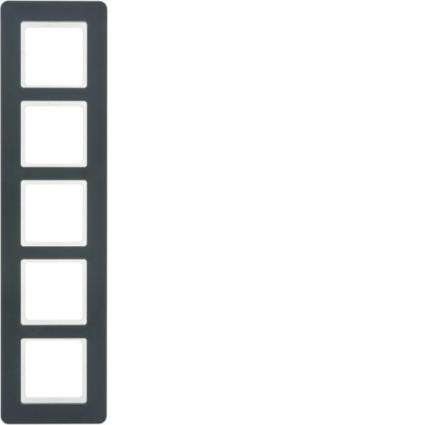 HAGER BOCCHIOTTI - Cornice quintupla Berker Q.7 antracite velluto, verniciato 10156186