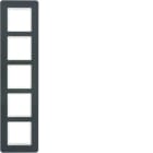 HAGER BOCCHIOTTI - Cornice quintupla Berker Q.7 antracite velluto, verniciato 10156186